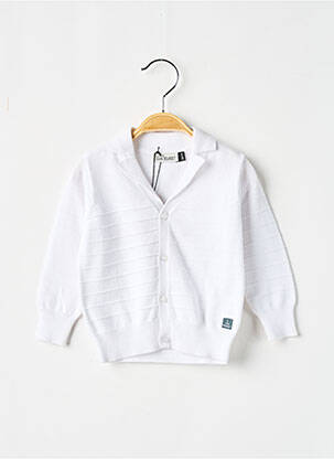 Gilet manches longues fermeture boutonnée sur le devant blanc JEAN BOURGET garcon