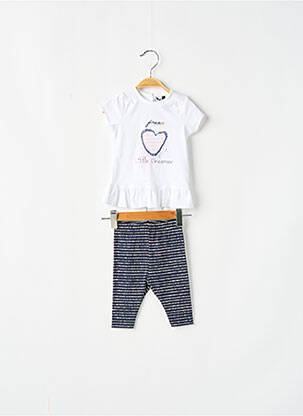 Ensemble pantalon type de haut t-shirt bleu 3 POMMES fille