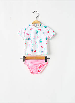 Top de bain stretch rose 3 POMMES fille