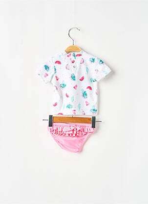 Top de bain stretch rose 3 POMMES fille