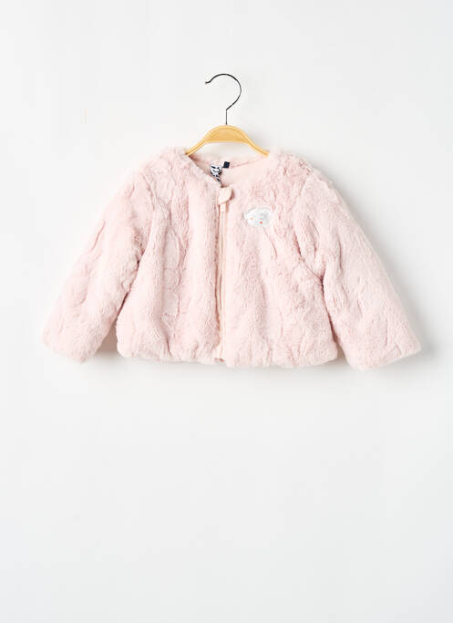 Manteau court rose 3 POMMES pour fille