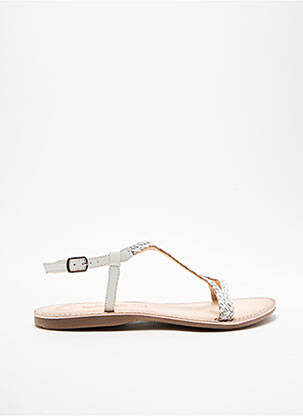 Sandales/nu pieds matière lisse talon plat jusqu'à 3cm blanc LILYBELLULE femme