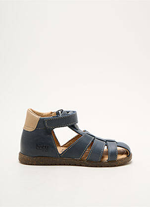 Sandales/nu pieds tissage satiné bout ouvert bleu BOPY garçon
