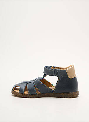 Sandales/nu pieds tissage satiné bout ouvert bleu BOPY garçon