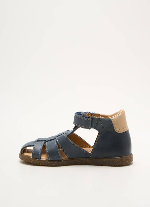 Sandales/nu pieds tissage satiné bout ouvert bleu BOPY garcon