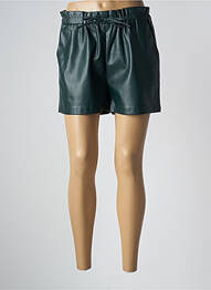 Short tissage simili-cuir taille haute vert MOLLY BRACKEN femme