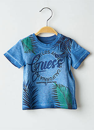T-shirt stretch manches courtes bleu GUESS garcon