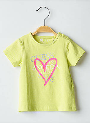 T-shirt stretch manches courtes vert GUESS fille