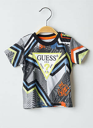T-shirt sérigraphie floquée manches courtes gris GUESS garçon