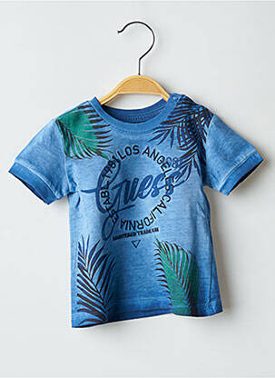 T-shirt stretch manches courtes bleu GUESS garcon