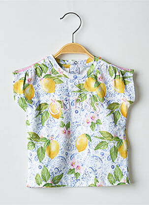 T-shirt fermeture boutonnée au dos manches courtes jaune GUESS fille