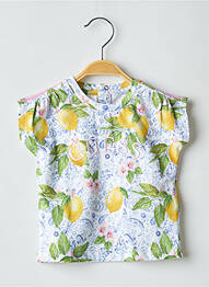 T-shirt fermeture boutonnée au dos manches courtes jaune GUESS fille