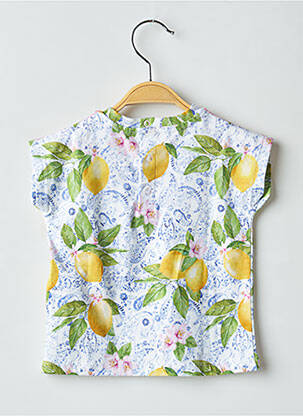 T-shirt fermeture boutonnée au dos manches courtes jaune GUESS fille