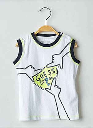 Débardeur broderie sans manche blanc GUESS garçon