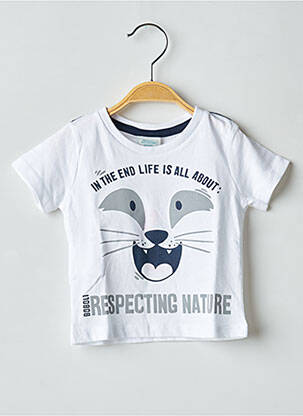 T-shirt stretch manches courtes blanc BOBOLI garçon