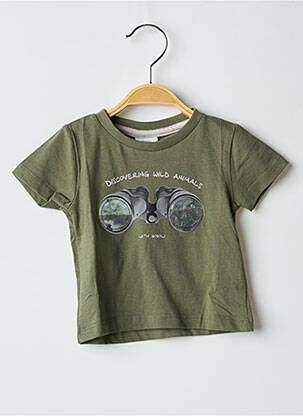 T-shirt sérigraphie floquée manches courtes vert BOBOLI garçon