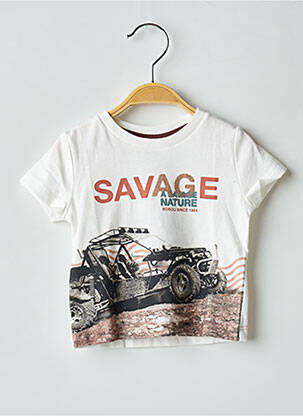 T-shirt imprimé fantaisie manches courtes blanc BOBOLI garçon