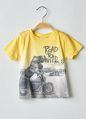 T-shirt imprimé fantaisie manches courtes jaune BOBOLI garçon
