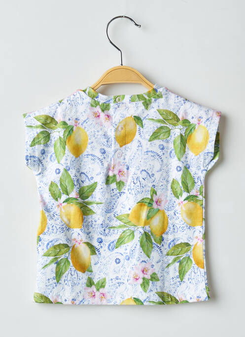 T-shirt fermeture boutonnée au dos manches courtes jaune GUESS fille