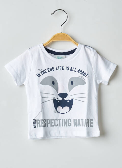 T-shirt stretch manches courtes blanc BOBOLI garcon
