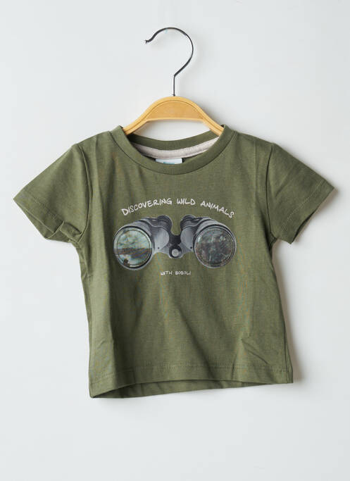 T-shirt sérigraphie floquée manches courtes vert BOBOLI garcon
