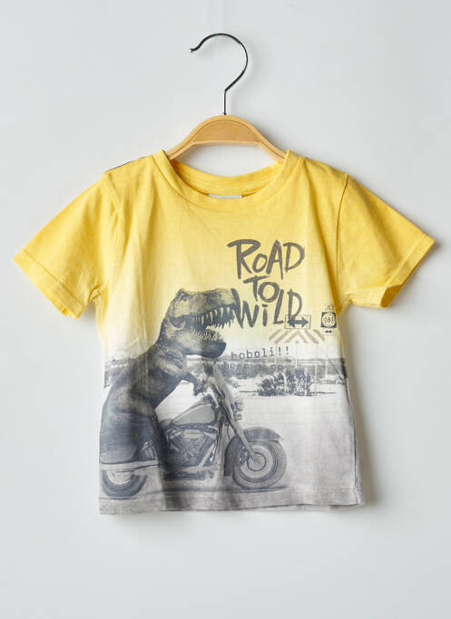 T-shirt coupe droite manches courtes jaune BOBOLI garcon