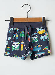 Short tissage popeline taille élastique bleu BOBOLI garcon