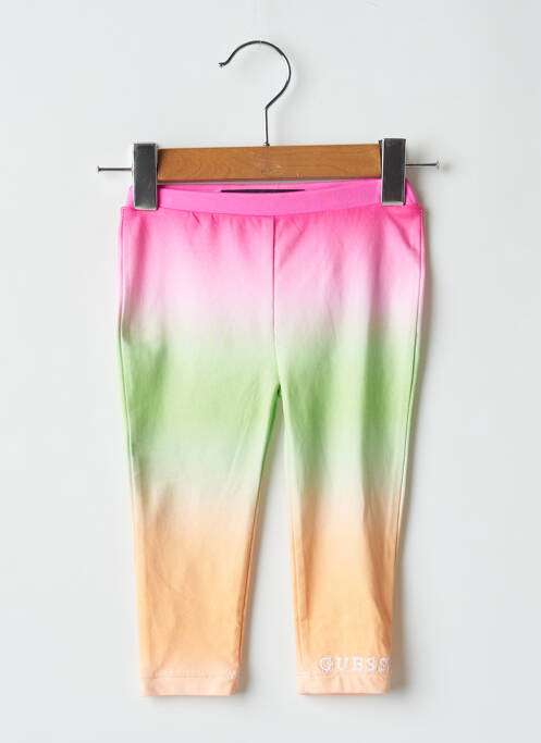 Legging coupe ajustée taille élastique rose GUESS fille