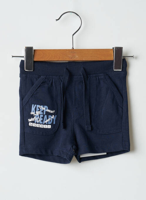 Short sérigraphie floquée taille élastique bleu BOBOLI garcon