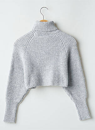 Pull col roulé tissage chiné manches longues gris LE TEMPS DES CERISES fille