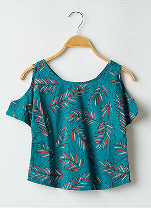 Blouse manches epaules dénudées manches courtes vert TEDDY SMITH fille