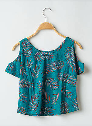 Blouse manches epaules dénudées manches courtes vert TEDDY SMITH fille