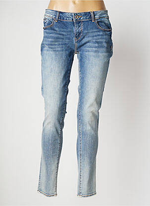 Jeans coupe slim stretch taille basse bleu FRACOMINA femme