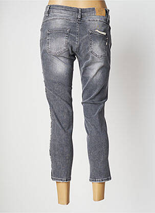 Jeans coupe slim stretch taille basse gris FRACOMINA femme