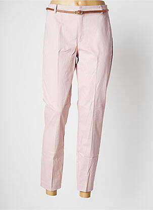 Pantalon chino tissage popeline taille normale rose B.YOUNG femme