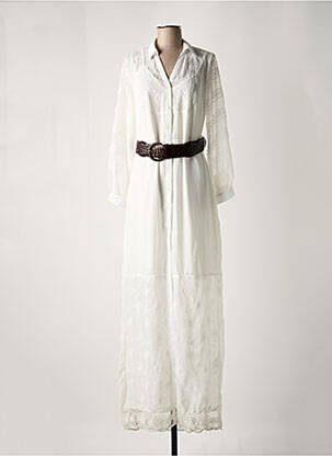 Robe longue manches longues manches longues blanc FRACOMINA femme