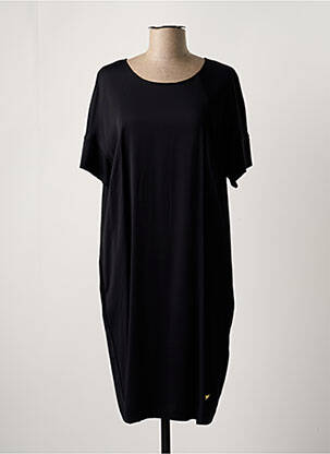 Robe mi-longue tissage crêpe manches courtes noir MOS MOSH femme