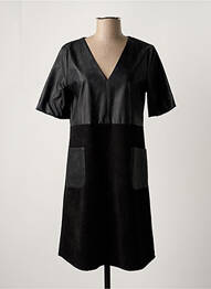 Robe mi-longue manches courtes manches courtes noir LA FÉE ATELIER BY LA FÉE MARABOUTÉE femme