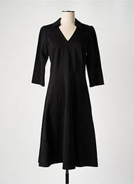 Robe longue coupe cintrée manches 3/4 noir K-DESIGN femme