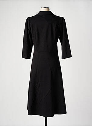Robe longue coupe cintrée manches 3/4 noir K-DESIGN femme