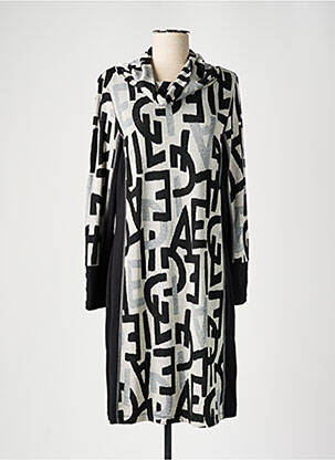 Robe mi-longue manches longues manches longues gris DOLCEZZA femme