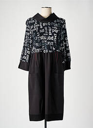 Robe mi-longue manches 3/4 manches 3/4 noir DOLCEZZA femme