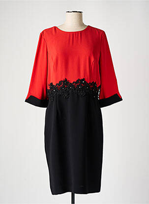 Robe mi-longue manches 3/4 manches 3/4 orange MICHAELA LOUISA femme