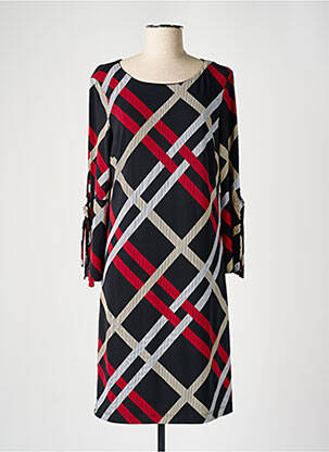 Robe mi-longue coupe fluide manches longues noir FRANK LYMAN femme