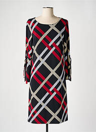 Robe mi-longue coupe fluide manches longues noir FRANK LYMAN femme