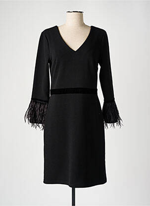 Robe mi-longue manches longues manches longues noir K-DESIGN femme