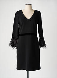 Robe mi-longue manches longues manches longues noir K-DESIGN femme