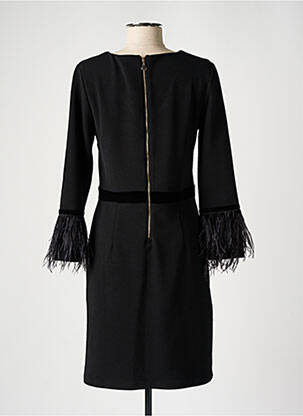 Robe mi-longue manches longues manches longues noir K-DESIGN femme