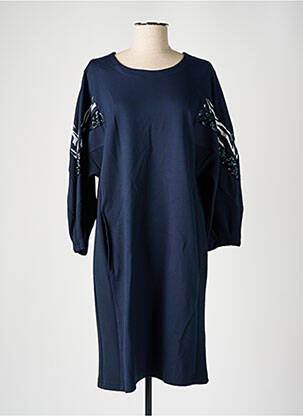 Robe mi-longue manches longues manches longues bleu TUZZI femme