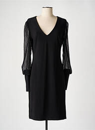 Robe mi-longue manches longues manches longues noir FRANK LYMAN femme